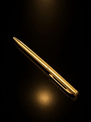 Metallic Ultra-Thin Pen Gold Tone new