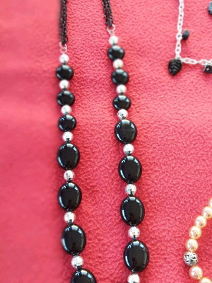 Vintage κρεμαστό κόσμημα σαν καινούργιο, Vintage Atelier, μαύρο και γκρι