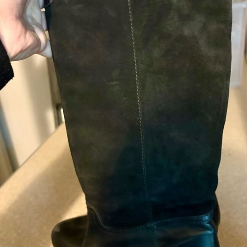 Spanish leather and suede boots like new, size 37.5-38, black