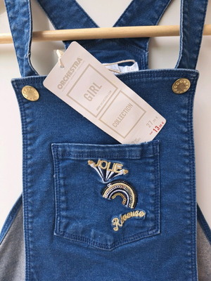 Orchestra blue salopette new for girls 11-12 years, sizes 140-146 cm