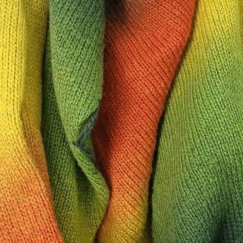 Handmade wool scarf green-yellow-orange like new