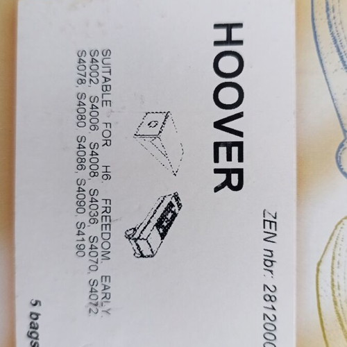 Hoover vacuum cleaner bags new, pack of 5