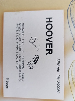 Hoover vacuum cleaner bags new, pack of 5