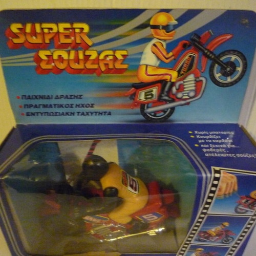 Pyroplast-Moustakas Super Souzas Motorcycle Toy new in box