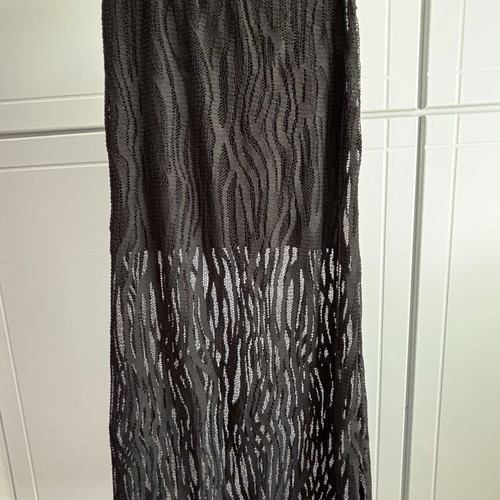Maxi φούστα με δαντέλα σαν καινούργιο, μαύρο, one size