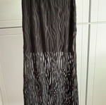 Maxi φούστα με δαντέλα σαν καινούργιο, μαύρο, one size