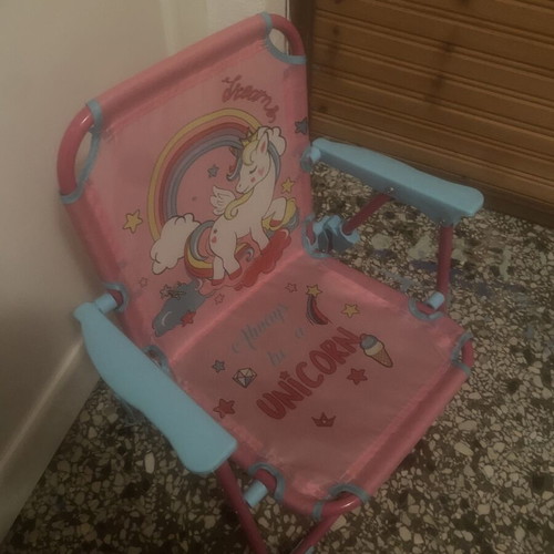 Children's beach chair with unicorn design