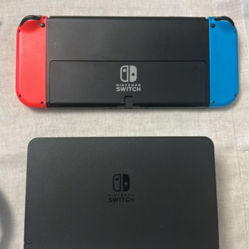 Nintendo Switch OLED 64GB console, Neon Blue and Neon Red