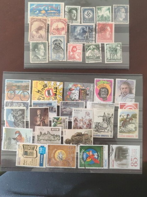 Διάφορα ελληνικά και ξένα γραμματόσημα σαν καινούργια, σφραγισμένα και παλιά