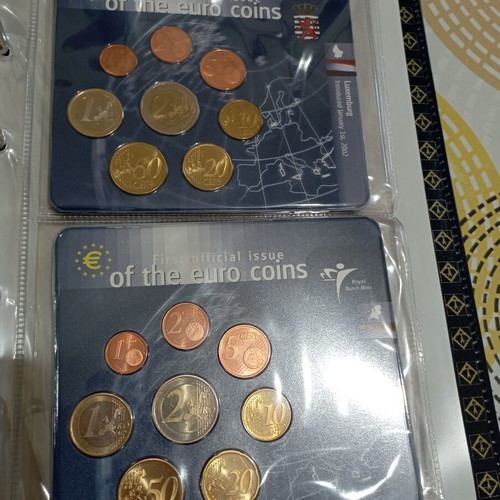 Complete Euro 2002 coin album with 12 countries, Brilliant Uncirculated