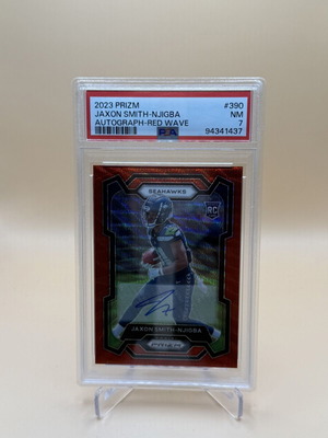 Jaxon Smith-Njigba Red Wave Rookie Auto /149 PSA 7 card