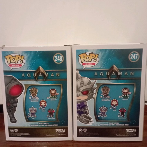 Funko Pop Black Manta and Orm from Aquaman movie like new