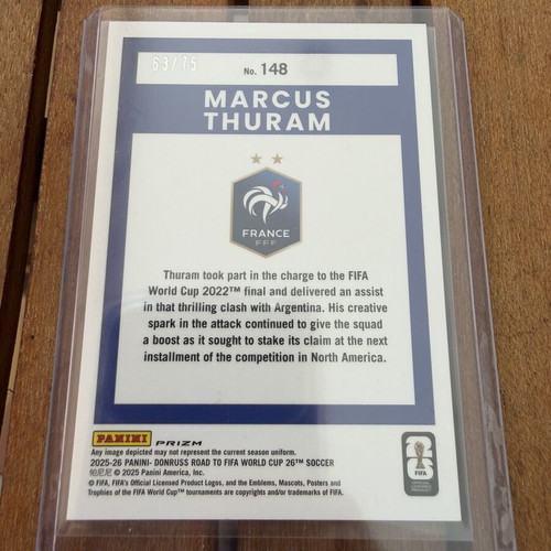 Marcus Thuram Panini Donruss Road to World Cup numbered card like new
