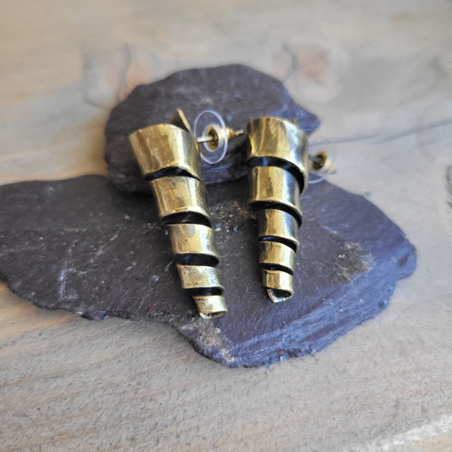Bronze earrings, partially handmade