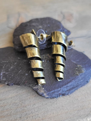 Bronze earrings, partially handmade