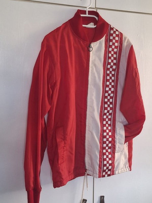 Vintage racing windbreaker jacket, 1970s, red
