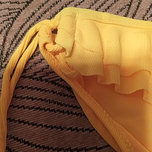 Teenage swimsuit with ruffles and side ties, new, yellow
