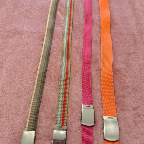 Set of 4 fabric belts used with metal clip buckle, length 100 cm