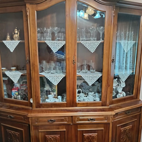 Showcase carved walnut new
