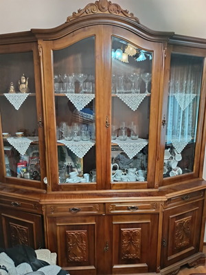 Showcase carved walnut new