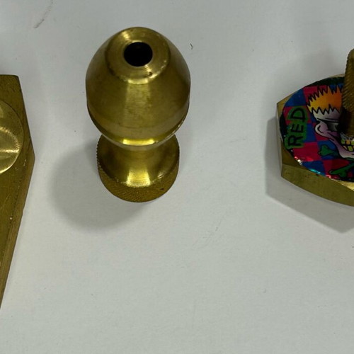 Pack of 3 used brass POG caps, Slammer, Milk Cap