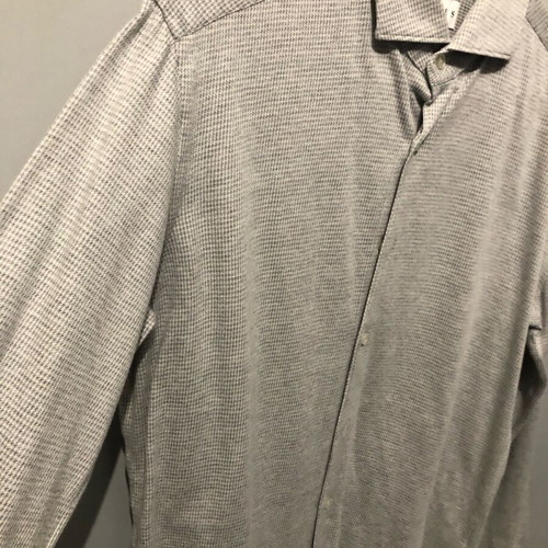 Xacus tailor fit men's jersey cotton shirt gray white like new