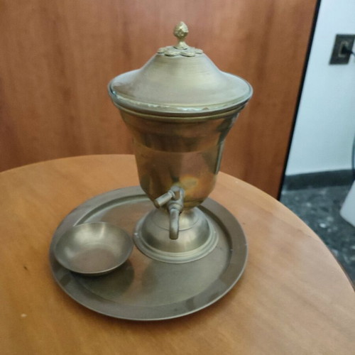 Copper vessel for tsipouro like new with tap and tray