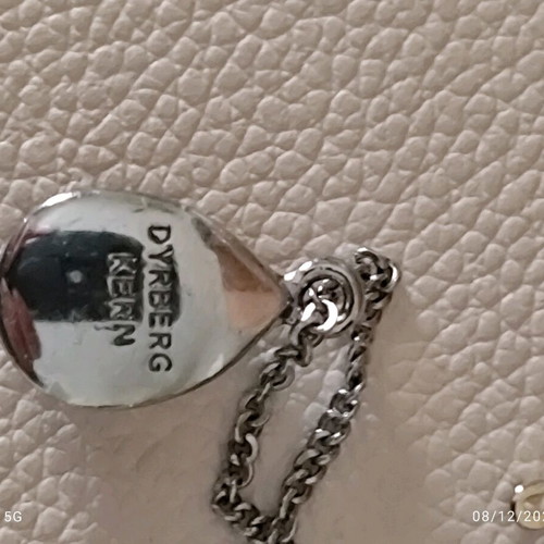 Dyrberg/Kern necklace with large pear-shaped zircon, new, silver