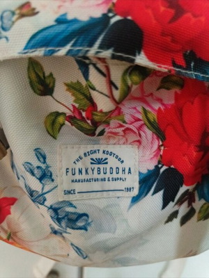 Funky Buddha floral backpack used with large space and clip button