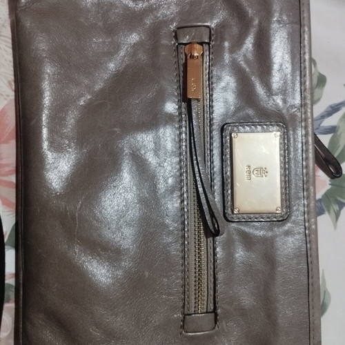 KEM leather handbag like new, grey