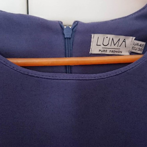 Suede dress in straight cut blue purple like new