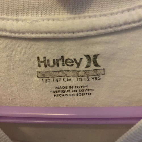 Hurley long-sleeve shirt white, like new, size 10-12 years