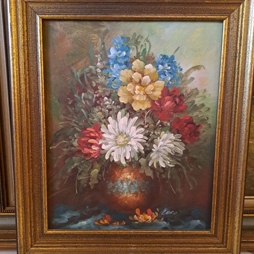 Small Loro painting with signature, size 33x27