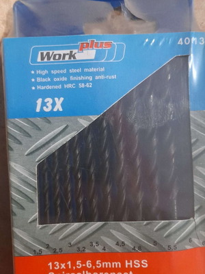 HSS drill bit set 13 pieces new