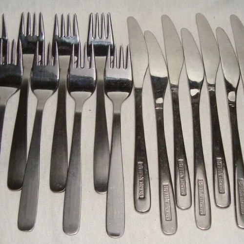 British Airways cutlery set used, rare 24 pieces