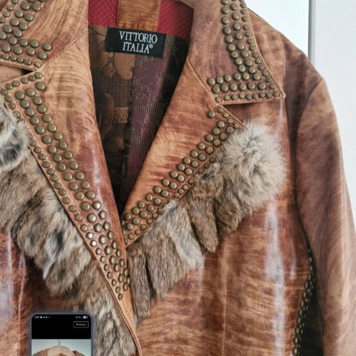 Leather jacket Vittorio Italia brown vintage Y2K like new