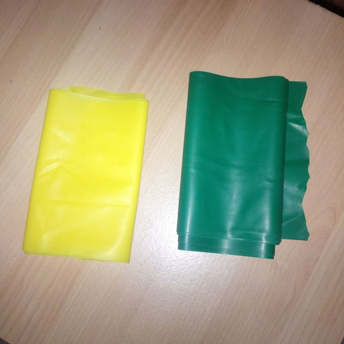Resistance exercise bands 1.50m, new, yellow and green