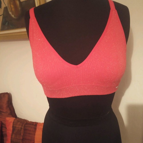 Bustier with silver thread used, size small, red
