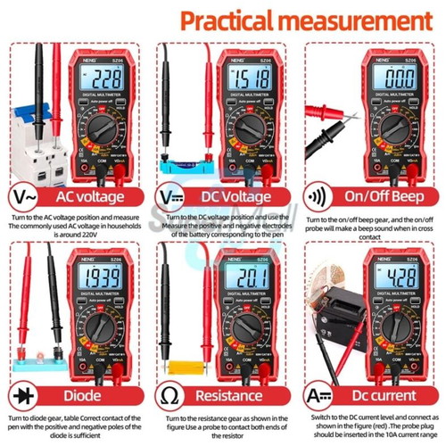 ANENG SZ06 Digital Multimeter 2000 Measurements AC/DC Voltmeter Ammeter LCD new