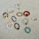Handmade rings with hematite and crystal beads, pack of 11, new