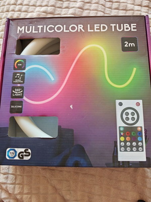 RGB LED νεονική λάμπα 2μ με τηλεχειριστήριο και μουσικό режим νέα