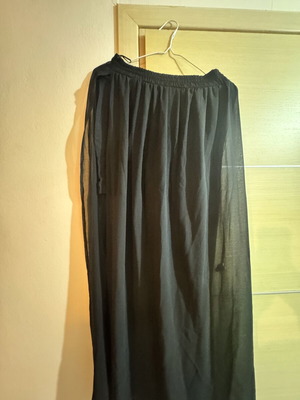 Pink Woman long skirt with see-through detail, black