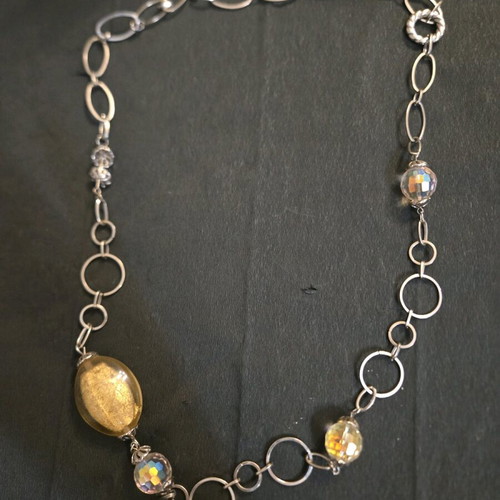 Vintage long women's necklace silver like new