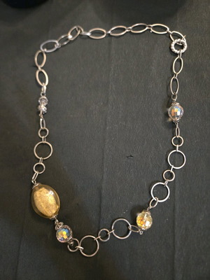 Vintage long women's necklace silver like new