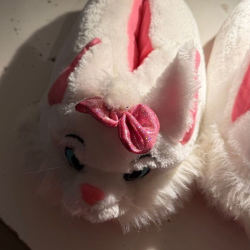 Disney Lucy Slippers Marie The Aristocats white pink like new