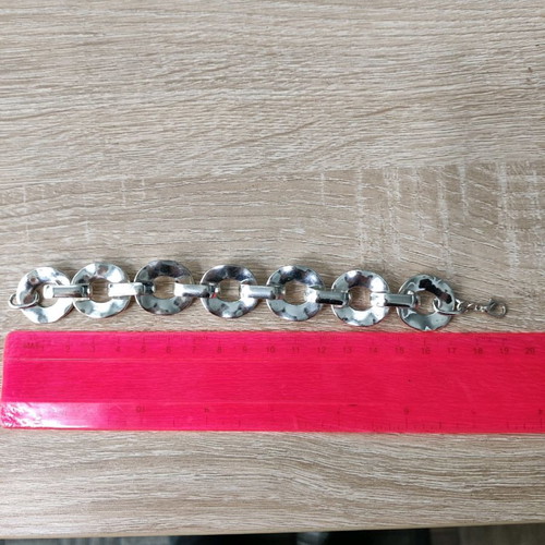 Silver-plated bracelet used, shiny, 19 cm length