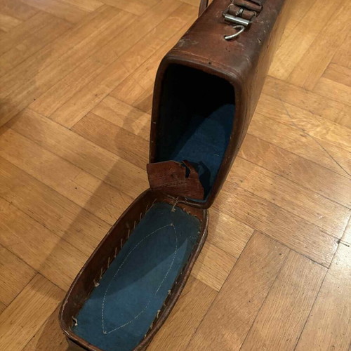 Leather gun case used leg of mutton type handmade