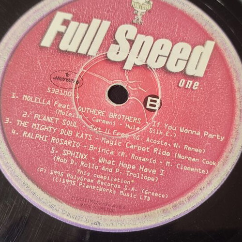 Full Speed One vinyl record used, scratched, no case