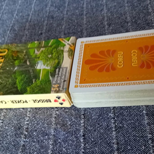 Corfu Souvenir Playing Cards like new, 54 laminated sheets
