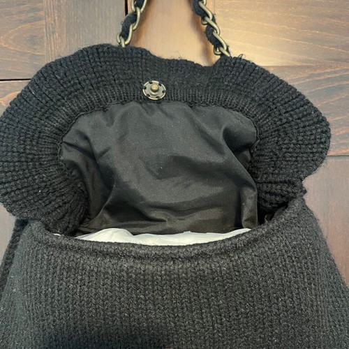 Guy Laroche knitted women's shoulder bag new black